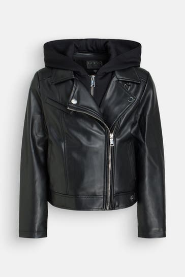 GUESS Kunstlederjacke schwarz