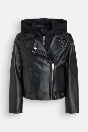 GUESS Kunstlederjacke schwarz
