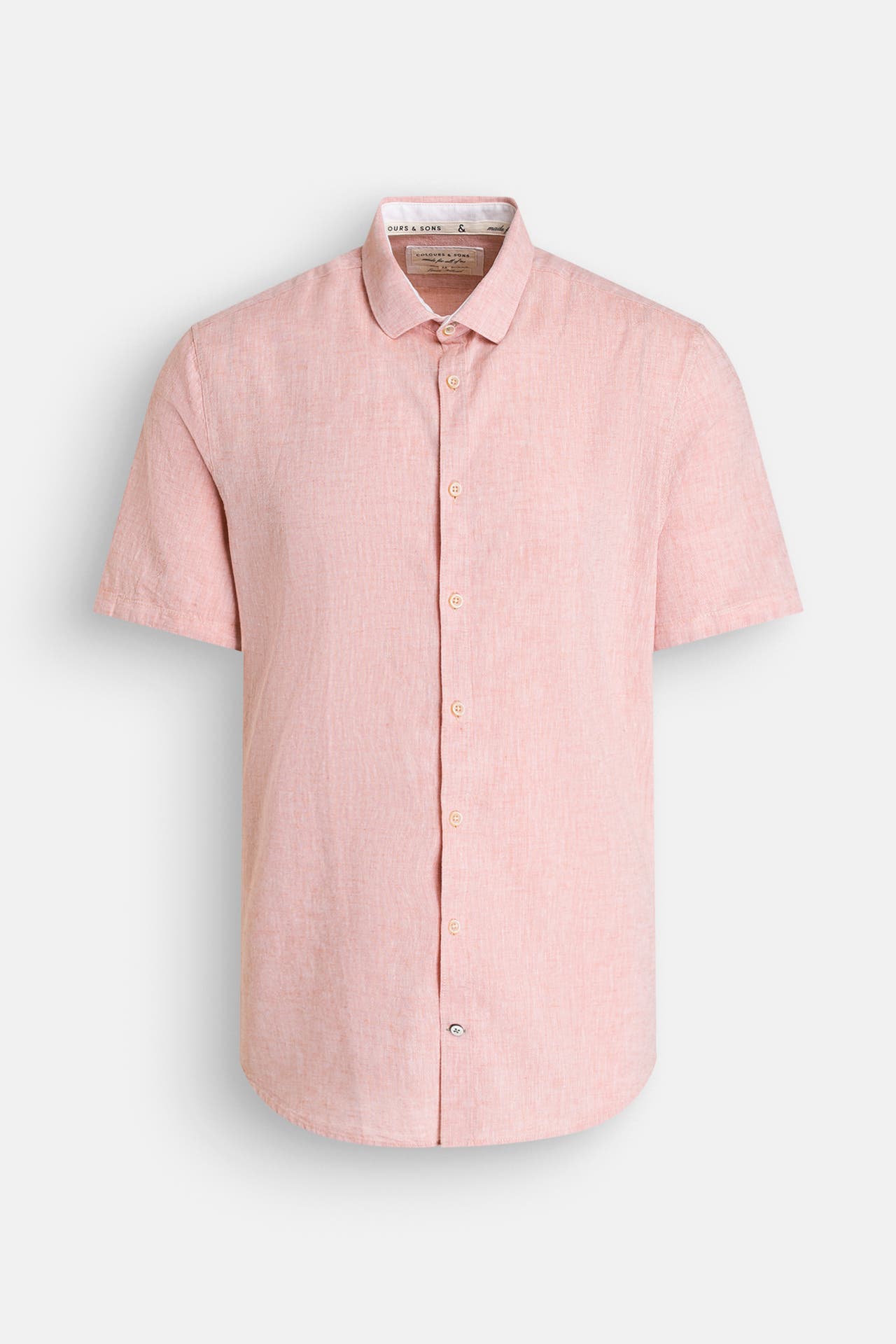 COLOURS & SONS Leinenmix-Kurzarmhemd dunkelorange, Bild 1