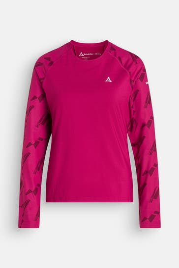 SCHÖFFEL Longsleeve weinrot gemustert