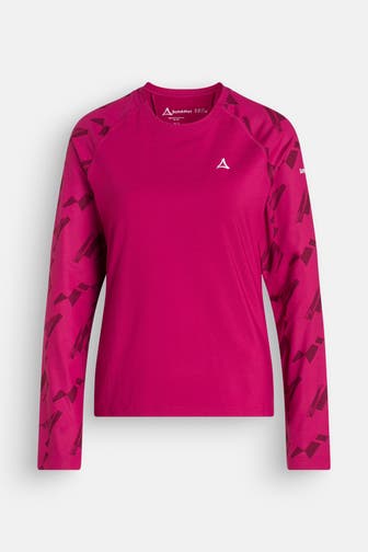 SCHÖFFEL Longsleeve weinrot gemustert