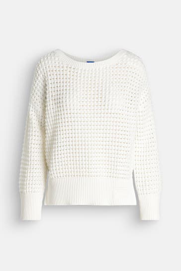 HUGO BLUE Strickpullover 'Sumeria' ecru