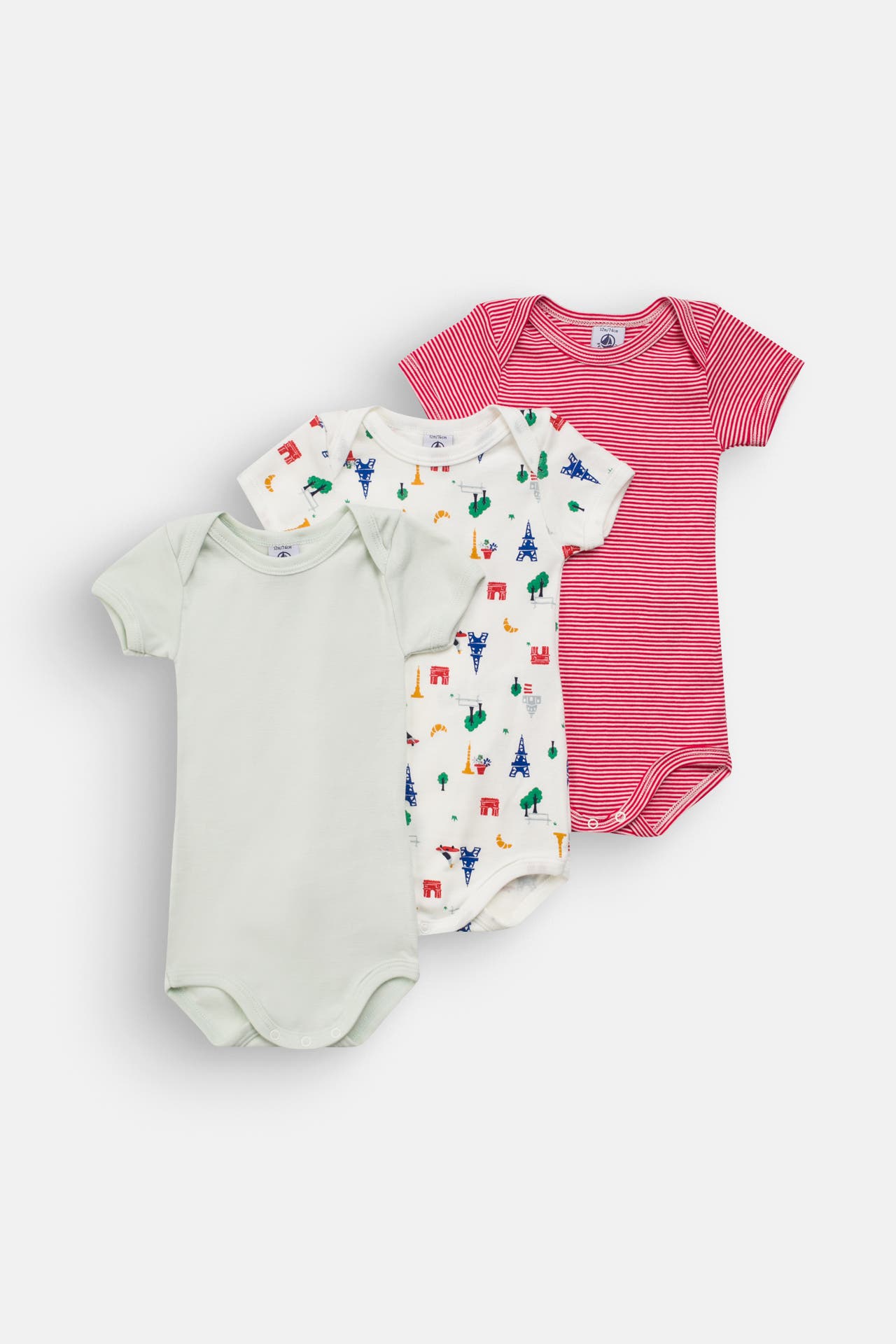PETIT BATEAU 3er-Pack Bodys gemustert, Bild 1