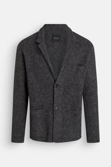 ROBERTO COLLINA Strickjacke dunkelgrau
