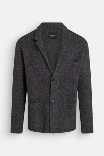 ROBERTO COLLINA Strickjacke dunkelgrau