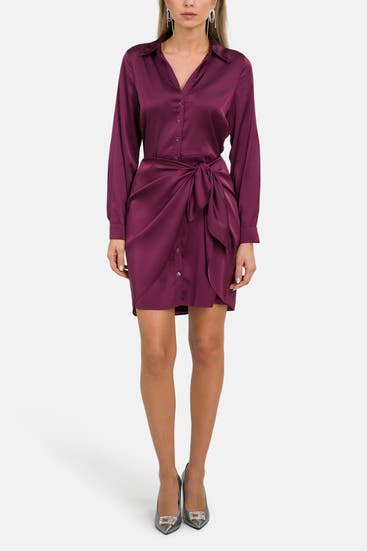GUESS - Satinkleid 'Alya' weinrot