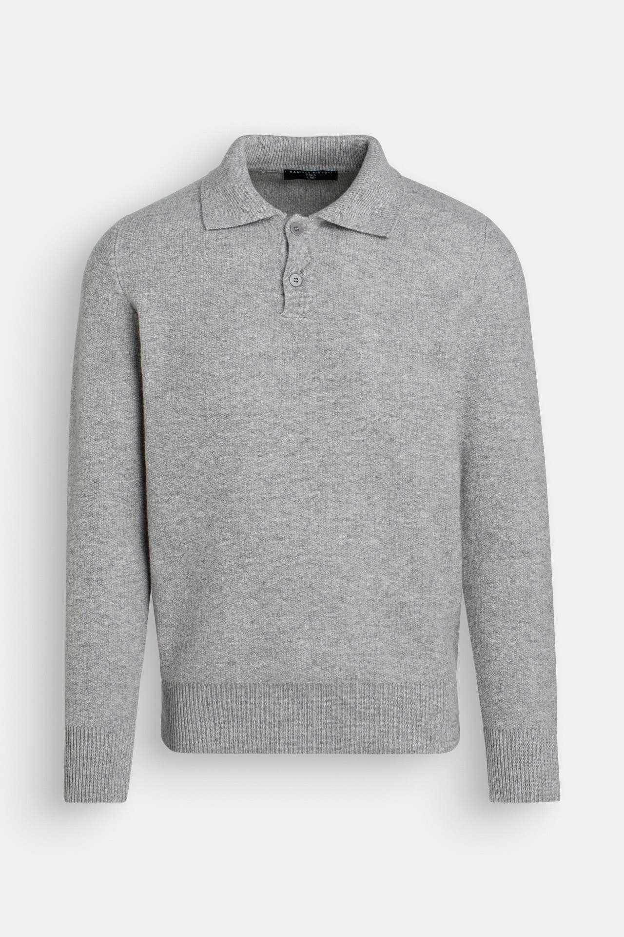 DANIELE FIESOLI Wollmix-Strickpolo grau, Bild 1