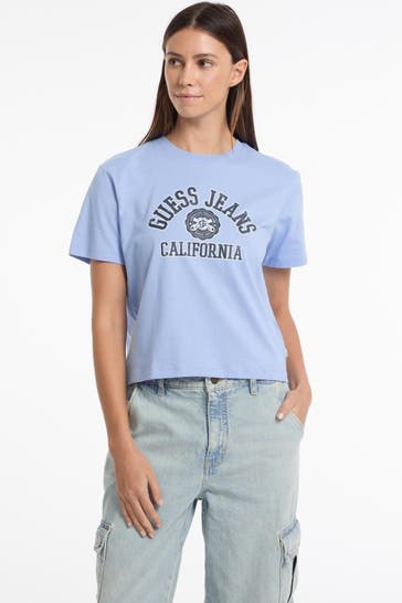 GUESS T-Shirt taubenblau