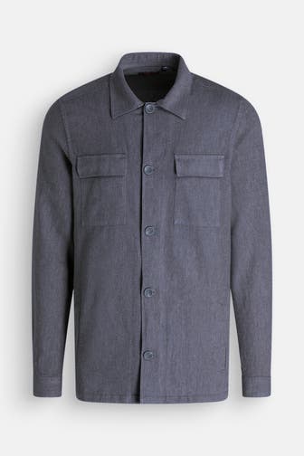 NEW ZEALAND AUCKLAND Leinenmix-Hemd dunkelblau