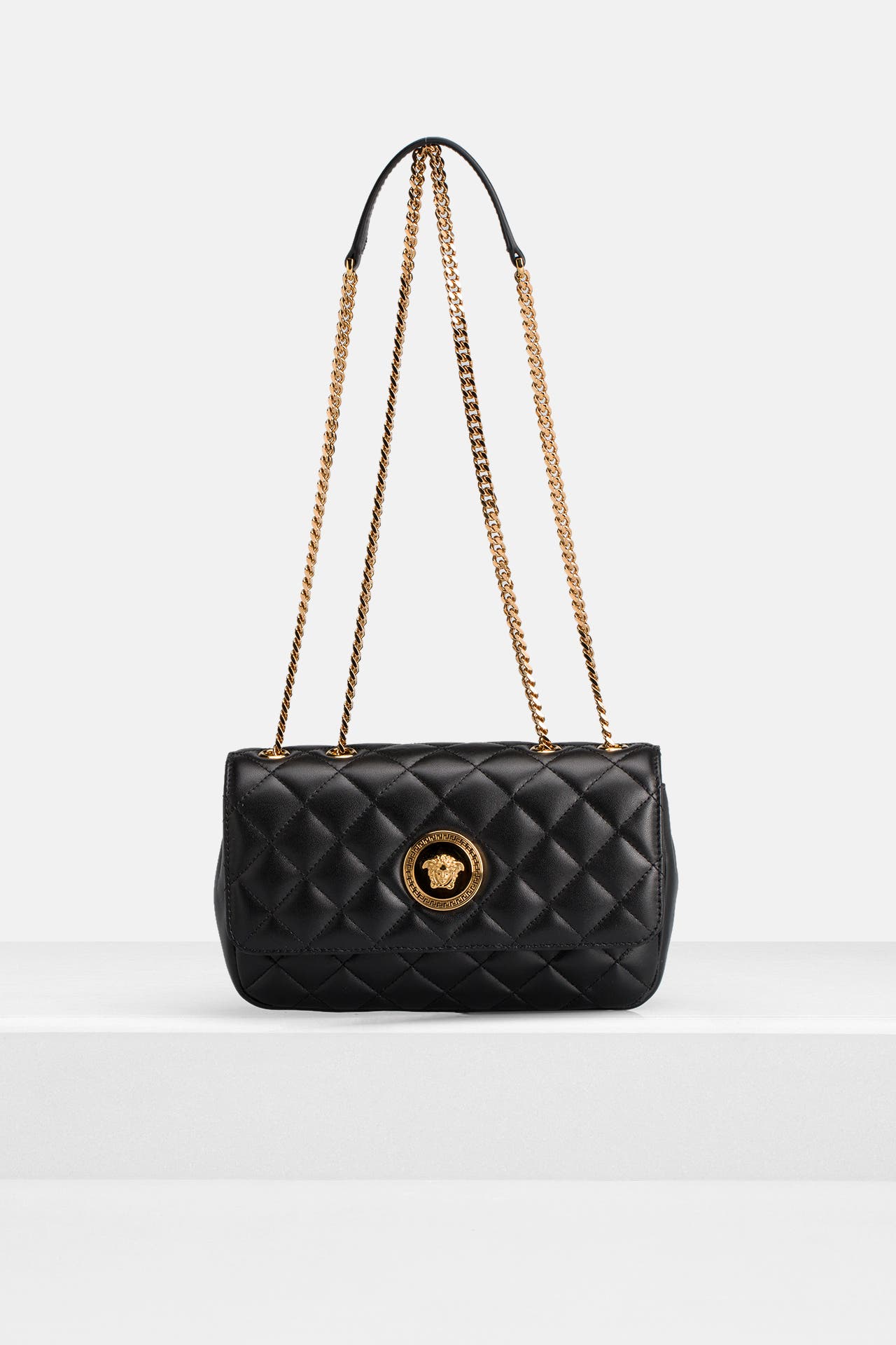 VERSACE Leder-Schultertasche schwarz, Bild 1