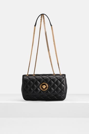 VERSACE Leder-Schultertasche schwarz