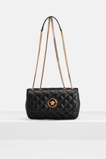 VERSACE - Leder-Schultertasche schwarz