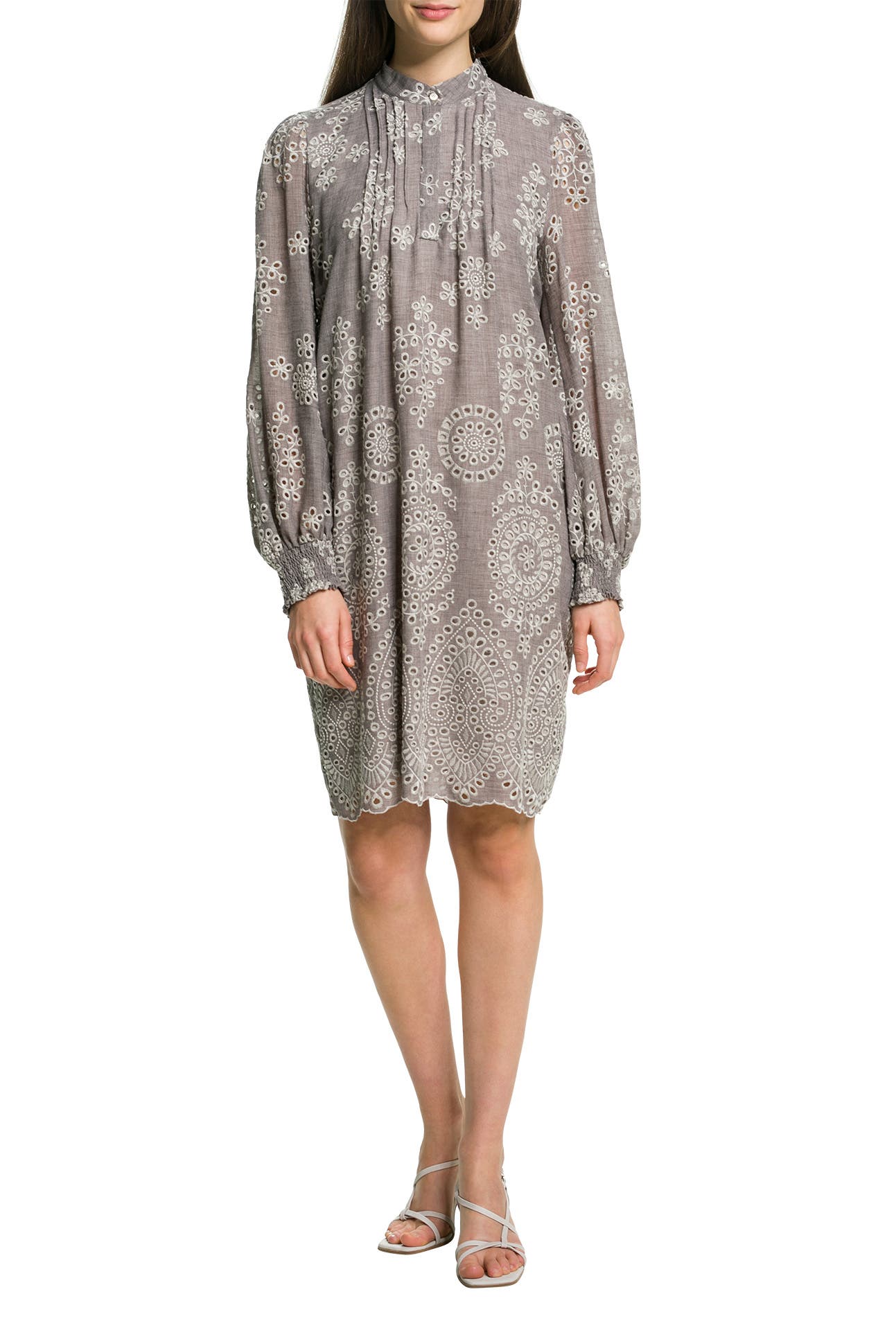Luisa Cerano Blue Floral Lily Print Ramie Dress 758294 3363 2403 main image 0