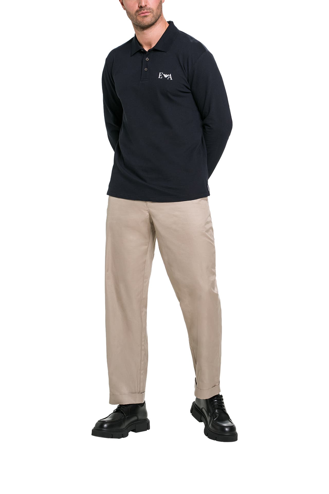 EMPORIO ARMANI Langarm-Polo dunkelblau, Bild 1