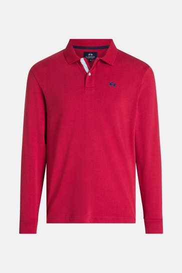 LA MARTINA Langarm-Polo rot