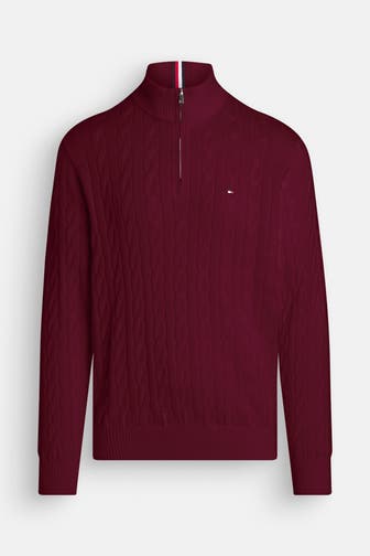 TOMMY HILFIGER Strick-Troyer weinrot