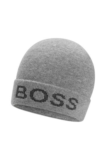 BOSS Strickmütze 'Nove' grau