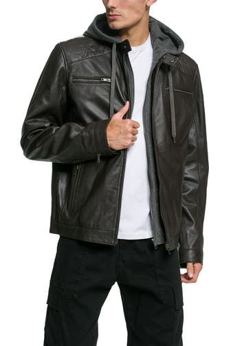MUSTANG Lederjacke 'Foster' dunkelbraun
