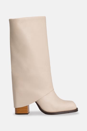 INUOVO Leder-Stiefeletten creme