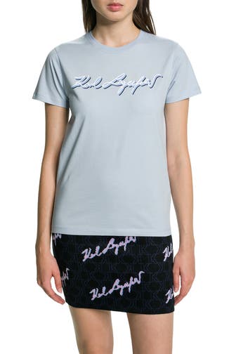 KARL LAGERFELD T-Shirt taubenblau