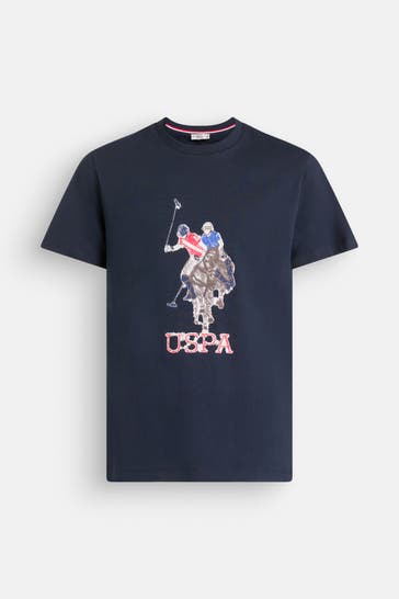 U.S. POLO ASSN. T-Shirt 'Sand' nachtblau