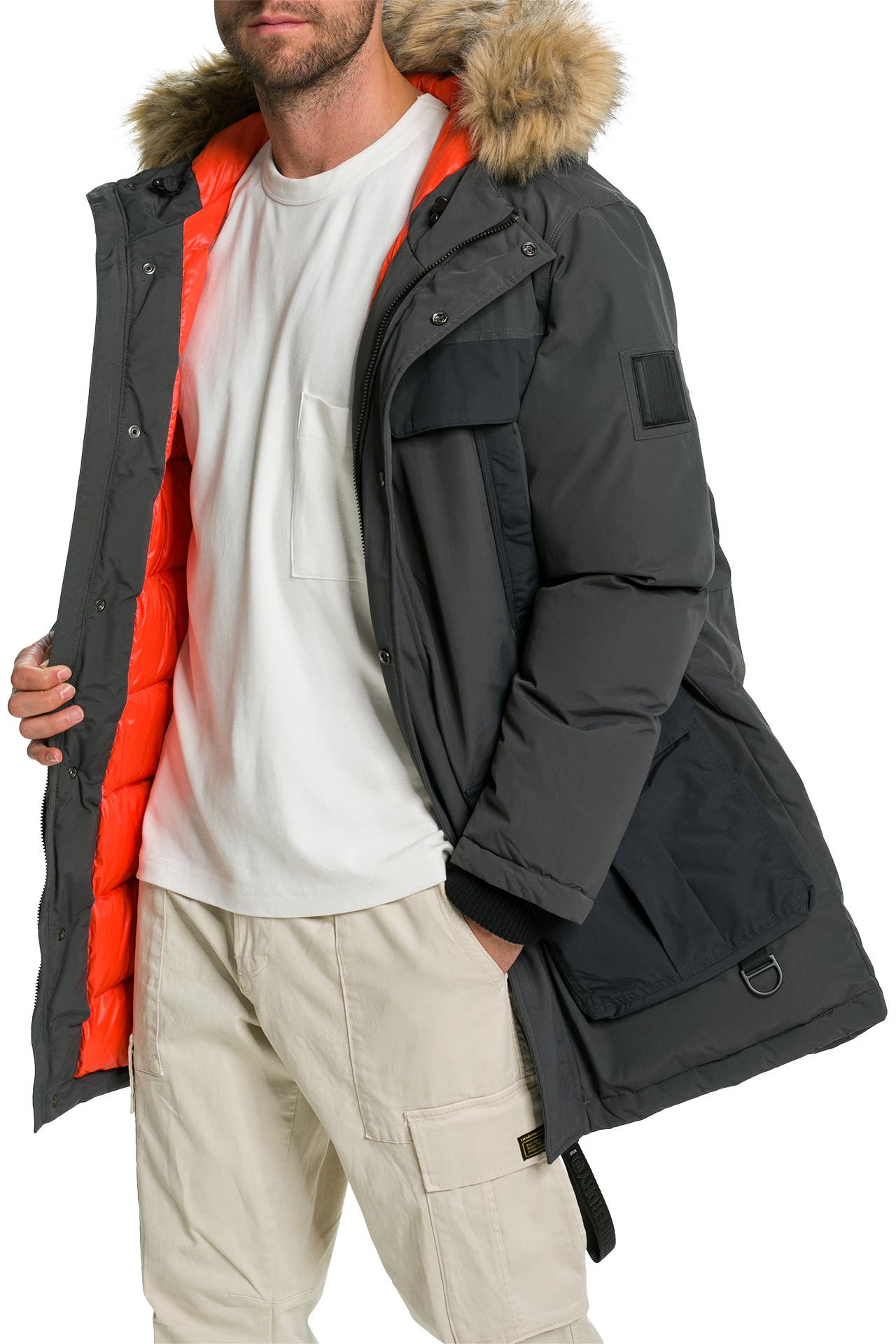 superdry parka grau