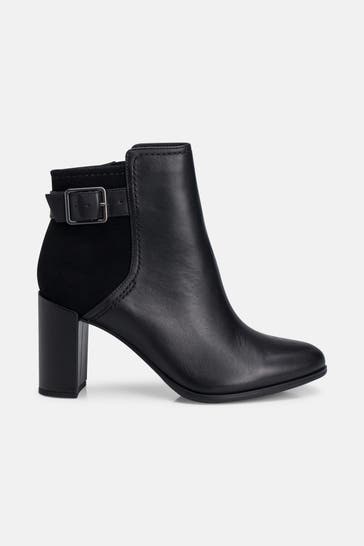 CLARKS Leder-Stiefeletten 'Freva85' schwarz