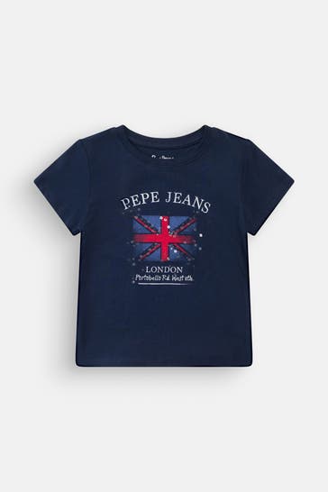 PEPE JEANS T-Shirt 'Flag' navy