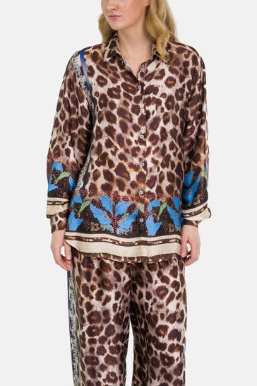 MISS GOODLIFE Casual-Bluse 'Happy Leo' animal