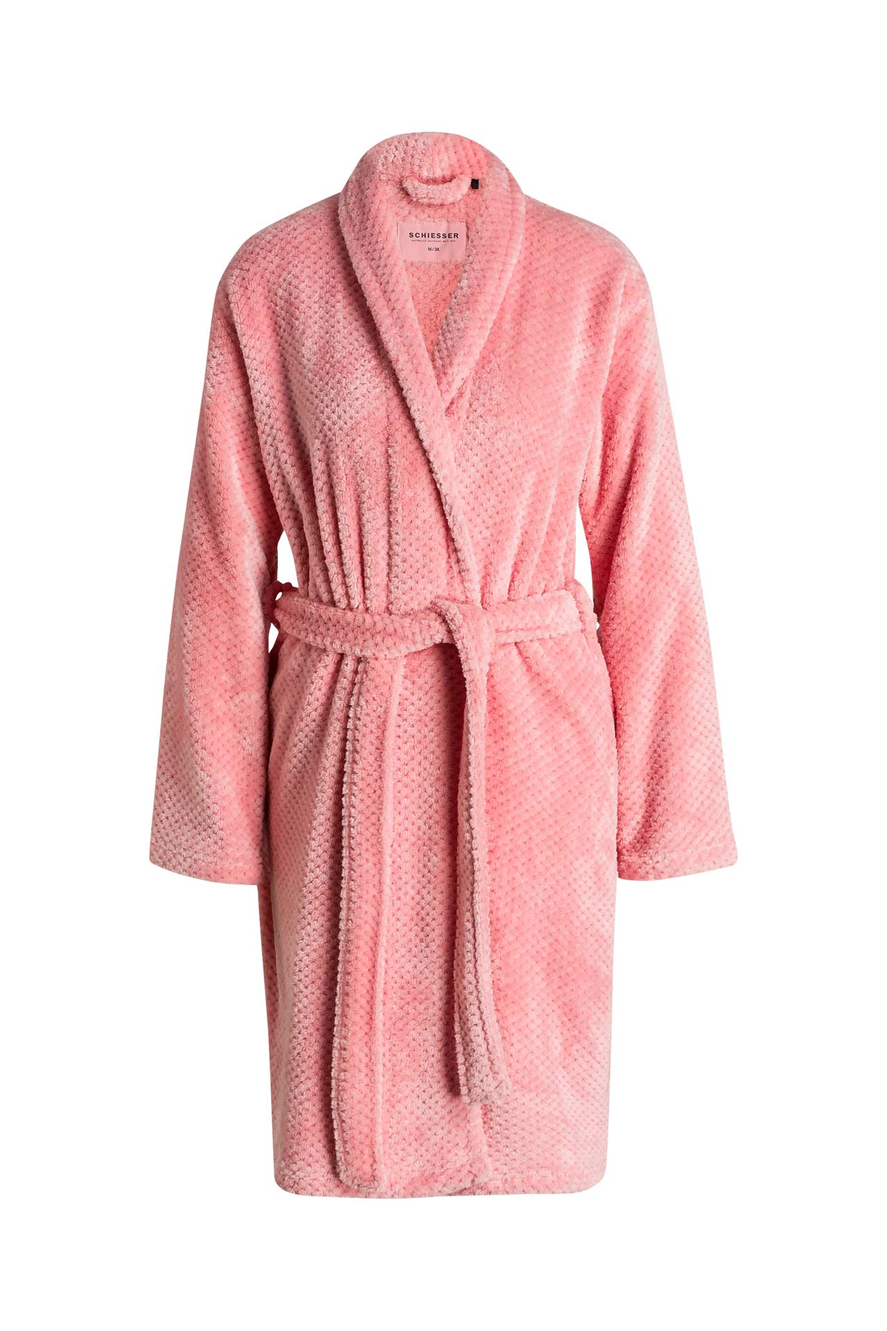 bademantel damen rosa flauschig lang