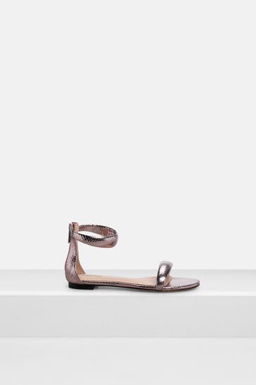 LOLA CRUZ Leder-Sandalen 'Whisper' rosegold
