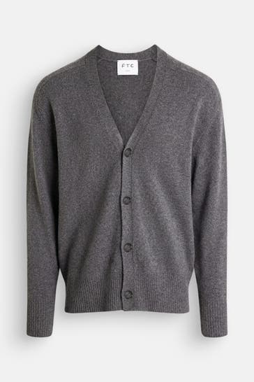 FTC Kaschmirmix-Cardigan grau