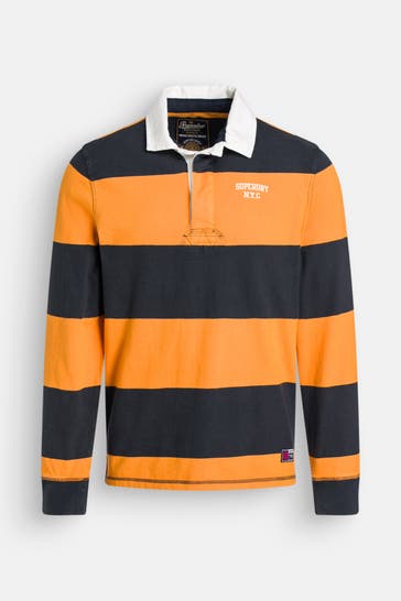 SUPERDRY Langarm-Polo gestreift