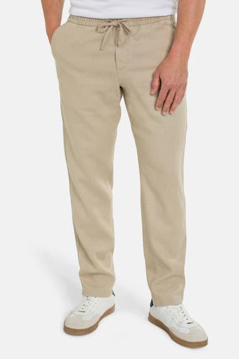 TOMMY HILFIGER Leinenmix-Hose beige