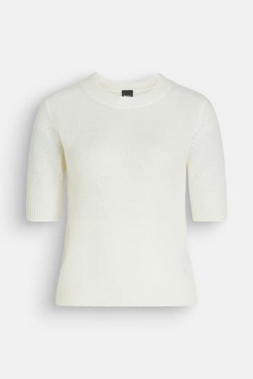 BOSS Strickshirt weiß