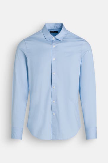 REPLAY Casual-Hemd hellblau Slim Fit