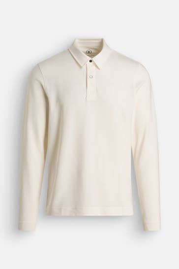 BOGNER Langarm-Polo 'Timon-6' ecru