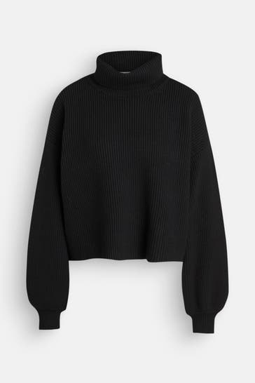 GESTUZ Rollkragenpullover schwarz