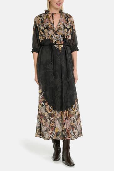 RIANI Patterned Midi Dress