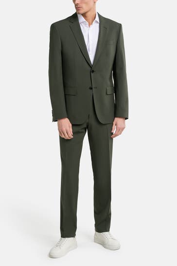BOSS Wollmix-Anzug waldgrün