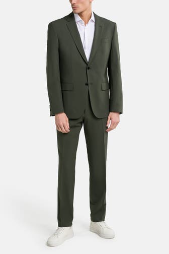 BOSS Wollmix-Anzug waldgrün