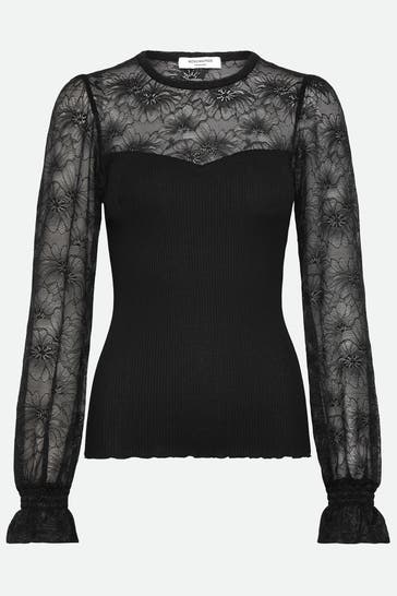 ROSEMUNDE Seidenmix-Longsleeve schwarz