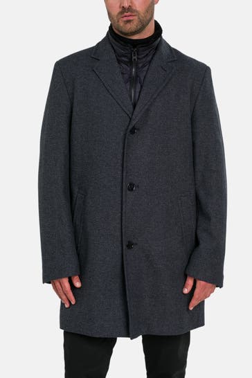 HECHTER Paris Wollmixmantel graublau