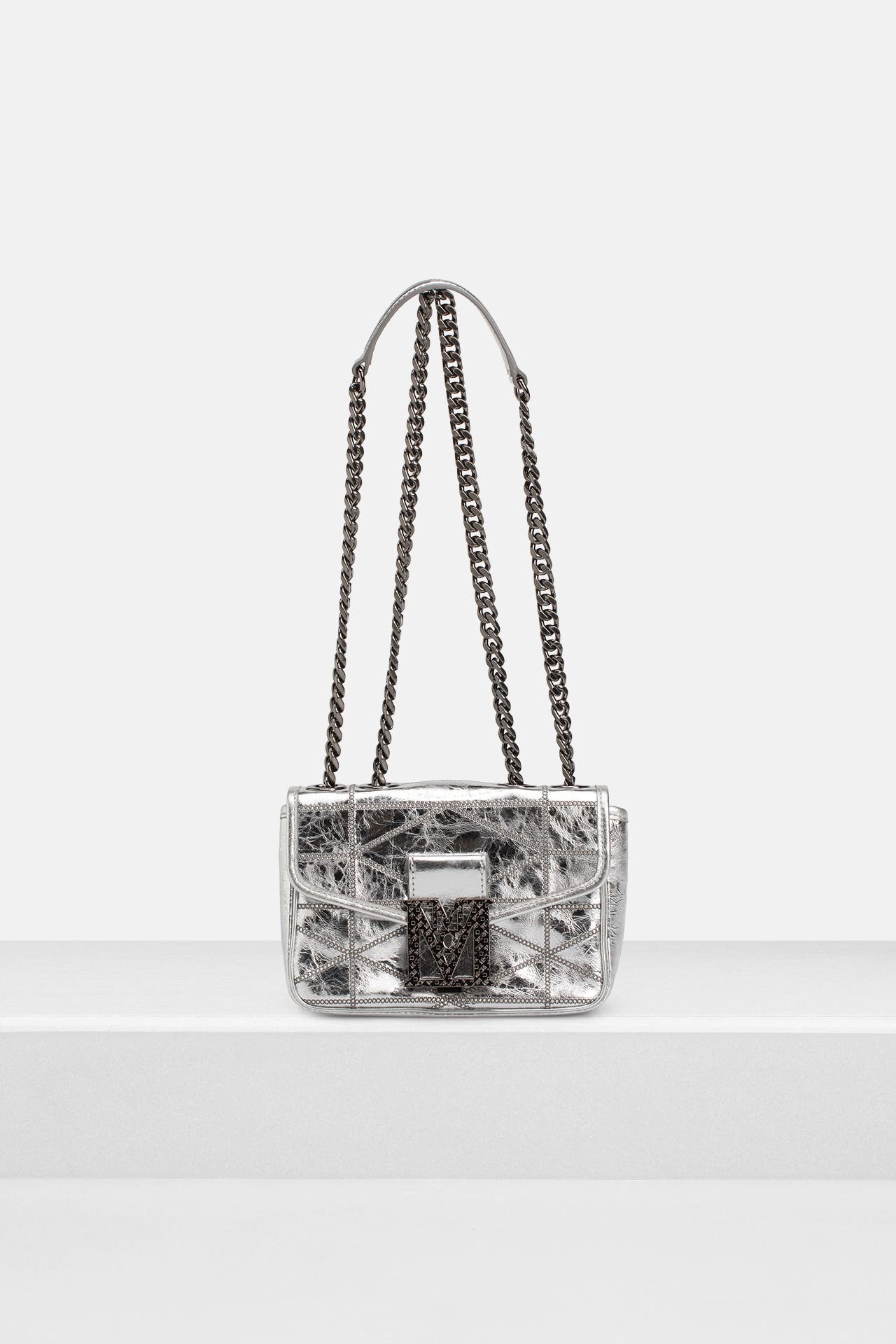 MCM Schultertasche 'Mini Travia' silber, Bild 1
