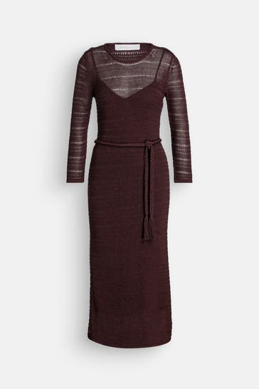 ZIMMERMANN Midikleid 'Ginger' dunkelbraun