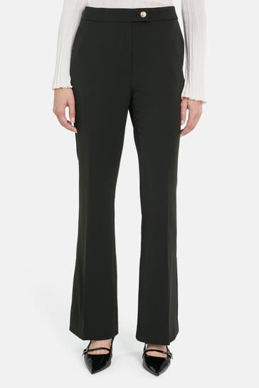 TOMMY HILFIGER Stoffhose schwarz flared