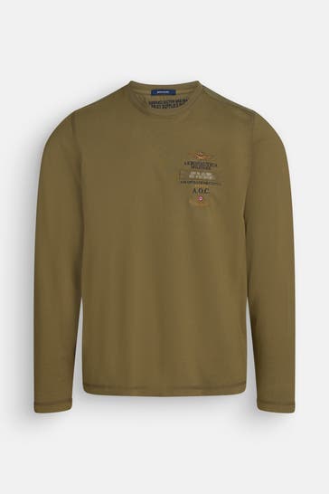 AERONAUTICA MILITARE Olive long-sleeved top