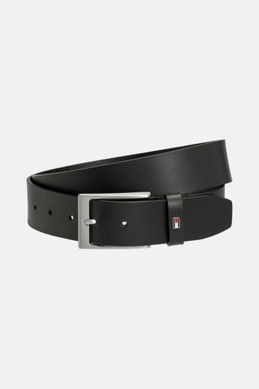 TOMMY HILFIGER Ledergürtel 'Layton' schwarz
