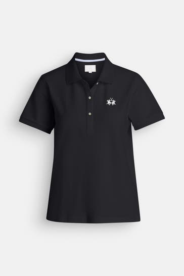 LA MARTINA Polo-Shirt schwarz