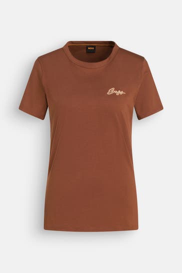 BOSS ORANGE T-Shirt 'Elogo' braun
